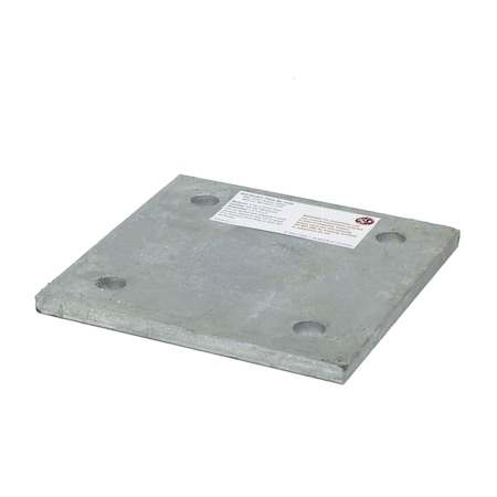 Super Anchor Safety 6"x6"x3/8" HDG D-Plate Backer Plate. Requires 4ea. 1/2"d. Attachment Bolts and Lock Nuts. 1039-G